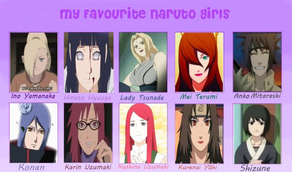 all naruto girl characters names