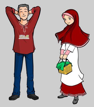 gambar kartun perempuan muslimah