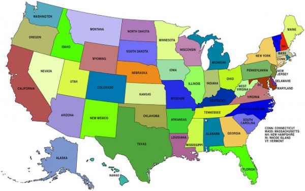 peta negara amerika serikat