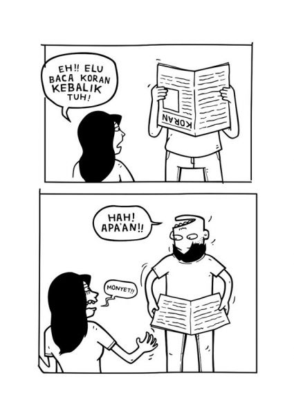 kartun lucu membaca buku