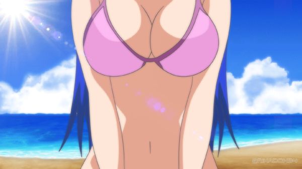 anime boob strip gif